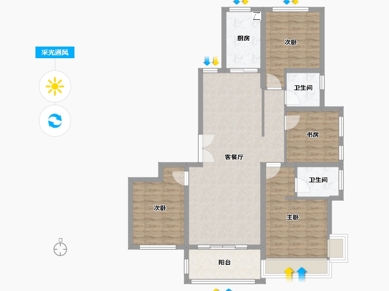 河南省-南阳市-青枫苑-110.00-户型库-采光通风