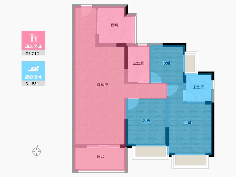 广东省-东莞市-松湖碧桂园·天钻-78.76-户型库-动静分区