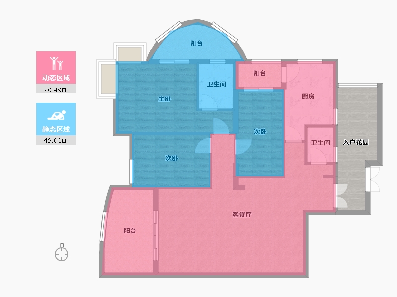 福建省-泉州市-陶然居-112.97-户型库-动静分区