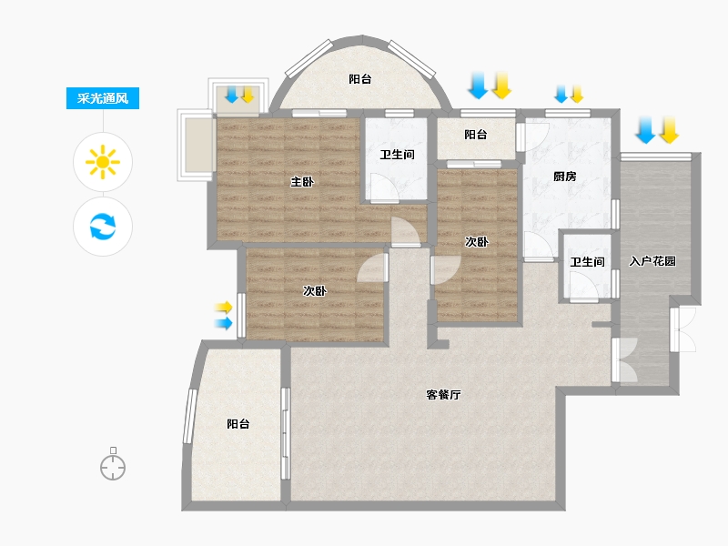 福建省-泉州市-陶然居-112.97-户型库-采光通风