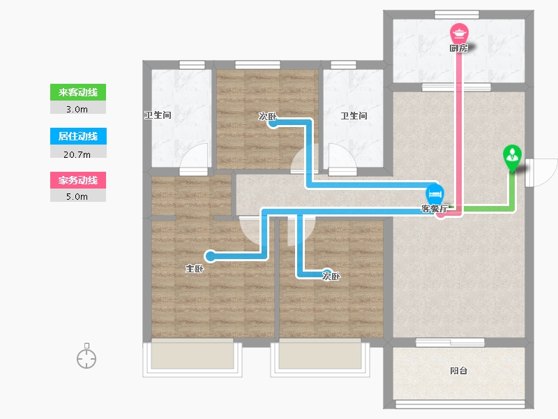 湖南省-长沙市-金地艺境-84.86-户型库-动静线