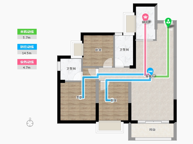 广东省-东莞市-三盈·新壹城-74.98-户型库-动静线