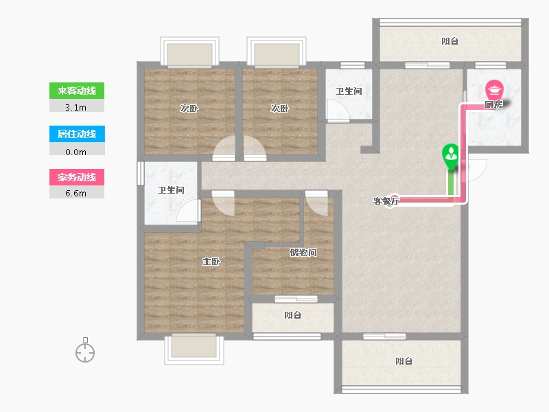 湖南省-长沙市-旭辉·汇樾城-110.86-户型库-动静线