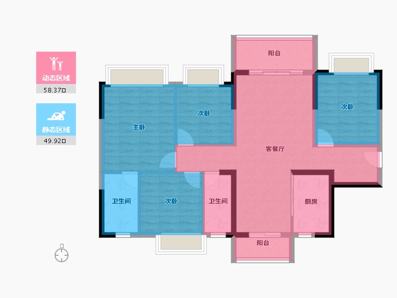 广东省-东莞市-星汇常一居-96.86-户型库-动静分区