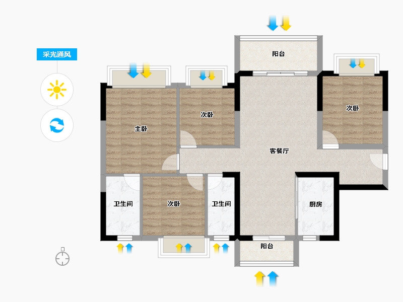 广东省-东莞市-星汇常一居-96.86-户型库-采光通风