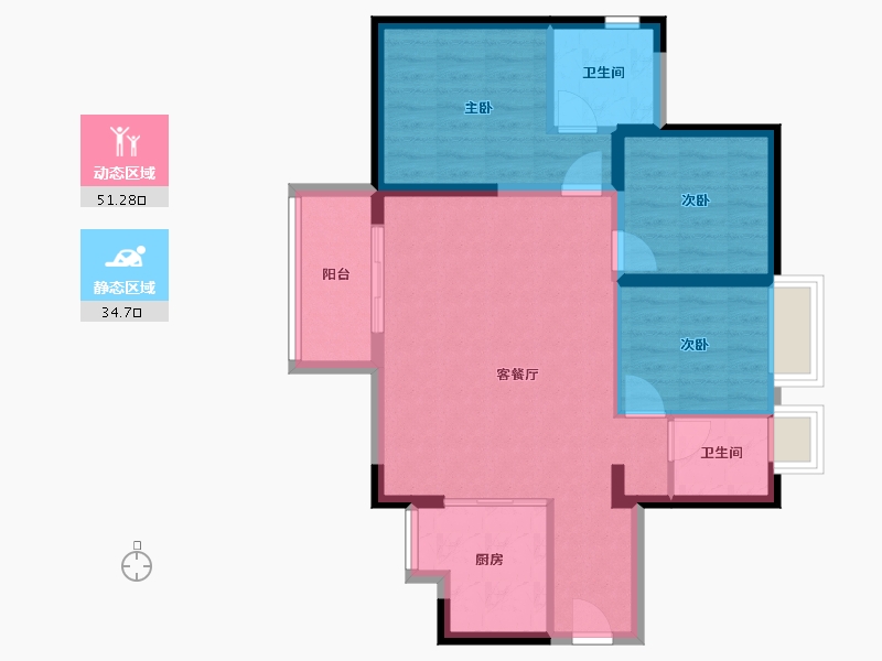 广东省-东莞市-松湖碧桂园·天钻-76.87-户型库-动静分区