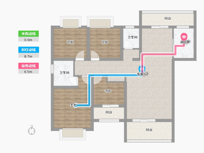 湖南省-长沙市-旭辉·汇樾城-102.62-户型库-动静线