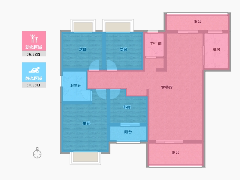 湖南省-长沙市-旭辉·汇樾城-102.62-户型库-动静分区