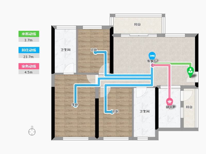 贵州省-贵阳市-碧桂园印象花溪-81.01-户型库-动静线