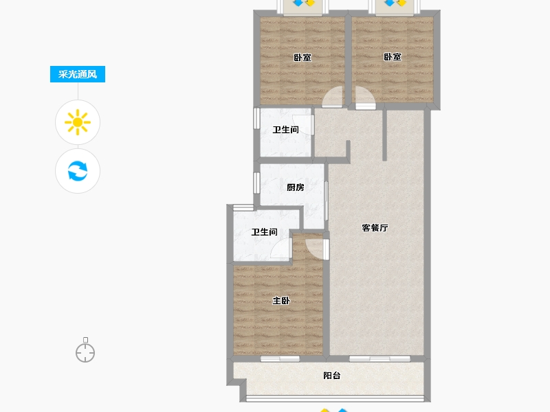 湖北省-武汉市-香港置地光明地产印湖云著-92.01-户型库-采光通风