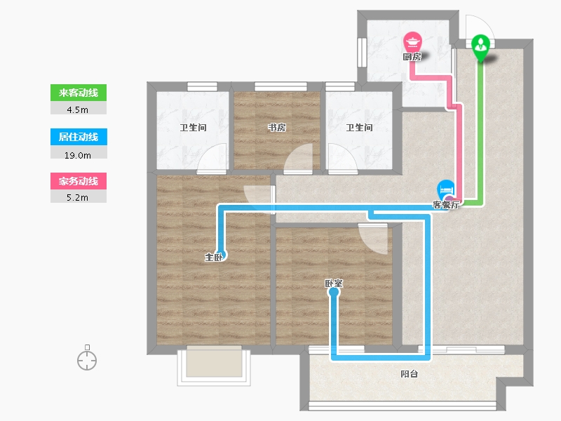 湖北省-武汉市-香港置地光明地产印湖云著-77.01-户型库-动静线