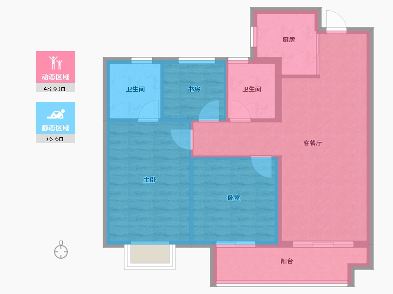 湖北省-武汉市-香港置地光明地产印湖云著-77.01-户型库-动静分区