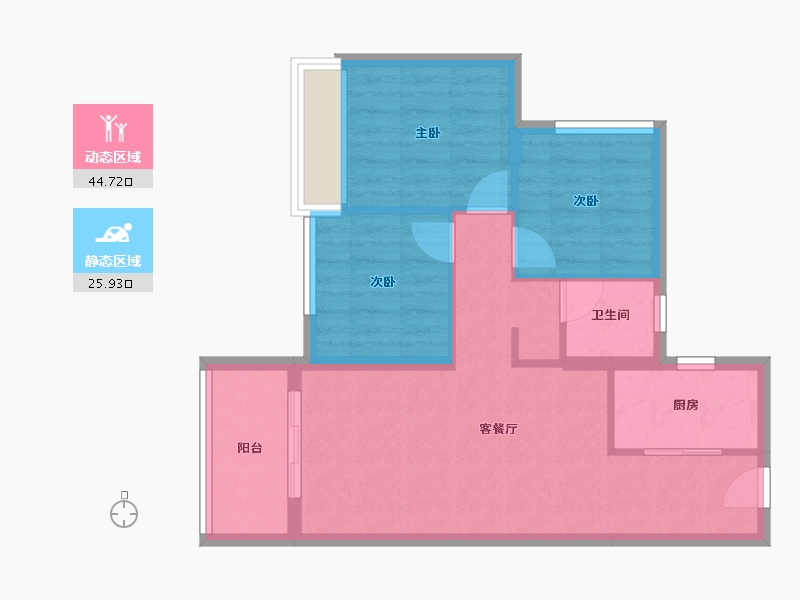 广东省-东莞市-卓越华堂卓著天城·辰光-63.01-户型库-动静分区