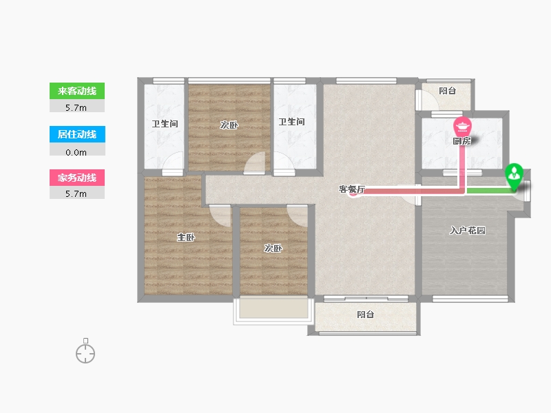 广东省-东莞市-碧桂园玫瑰臻园-101.25-户型库-动静线