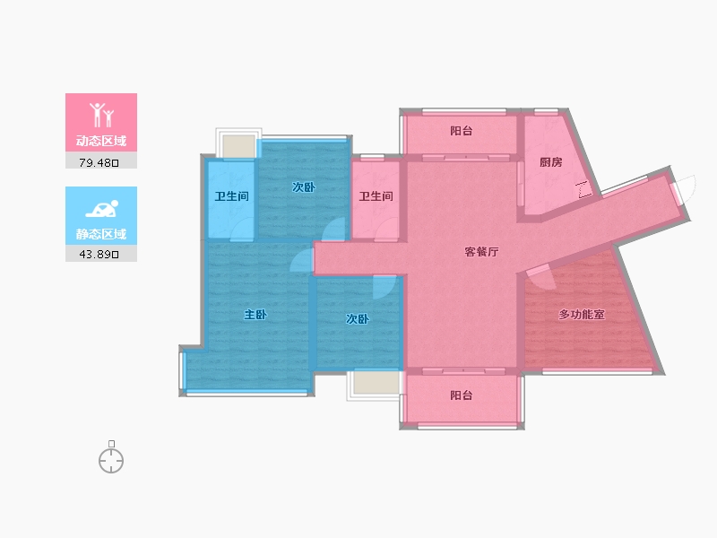 广东省-中山市-逸骏半岛-96.36-户型库-动静分区