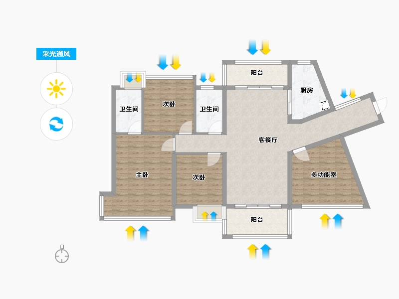 广东省-中山市-逸骏半岛-96.36-户型库-采光通风