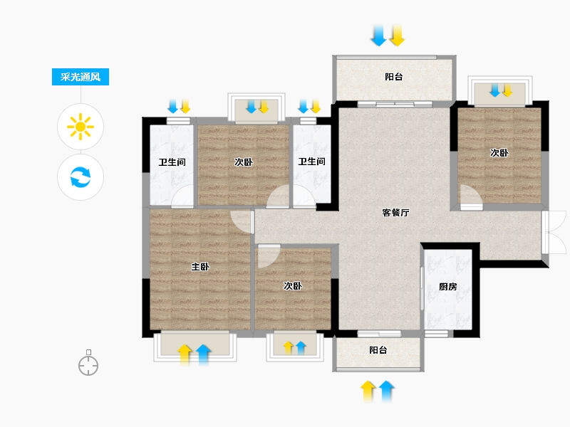 广东省-东莞市-星汇常一居-97.68-户型库-采光通风