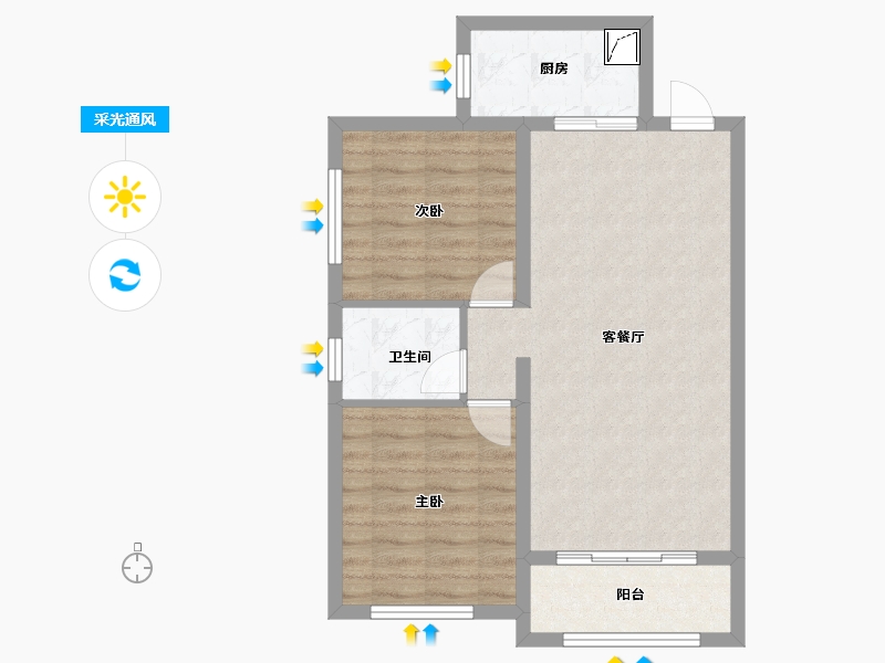 陕西省-西安市-英发新苑-80.00-户型库-采光通风