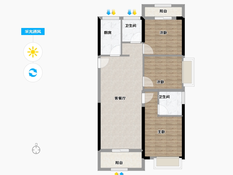 湖北省-武汉市-城投丰山府-87.26-户型库-采光通风