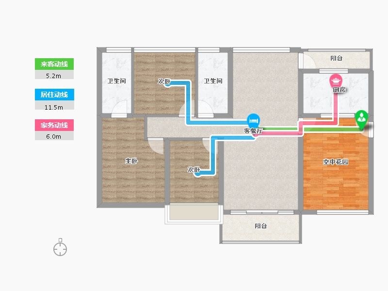 广东省-东莞市-碧桂园玫瑰臻园-102.25-户型库-动静线