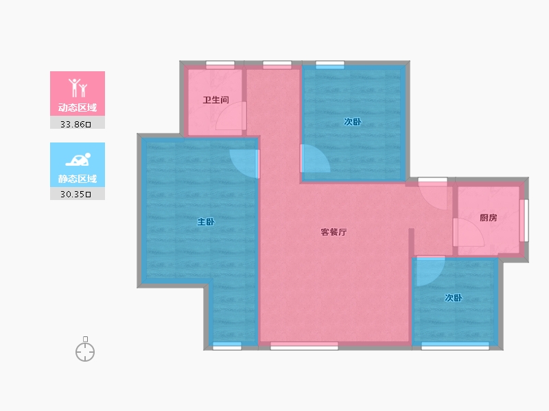 广东省-珠海市-青竹花园-70.00-户型库-动静分区