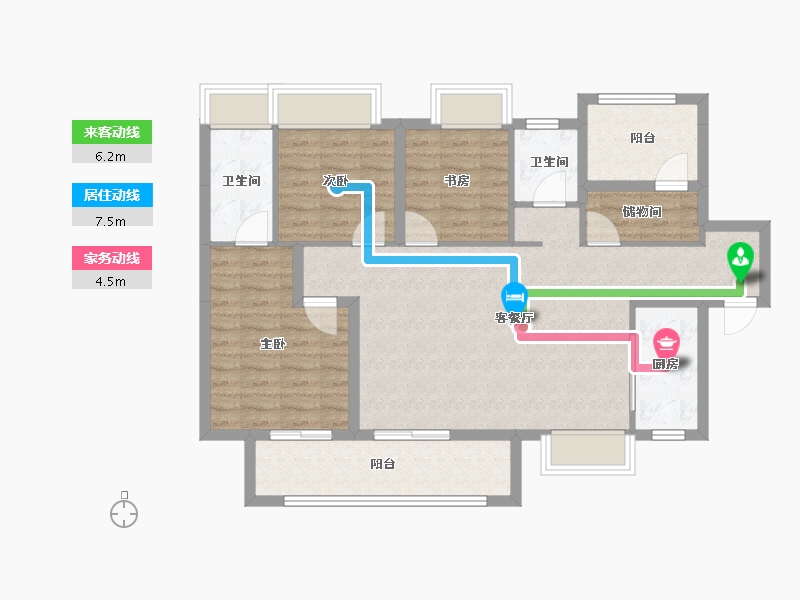 湖南省-长沙市-金科景朝集美星宸-93.67-户型库-动静线