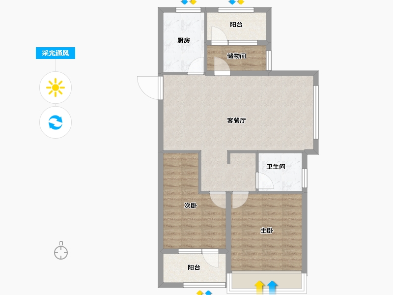 山东省-烟台市-天泰学府壹号-77.77-户型库-采光通风