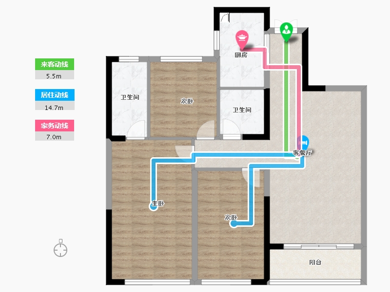 湖北省-武汉市-枫华国际-100.95-户型库-动静线