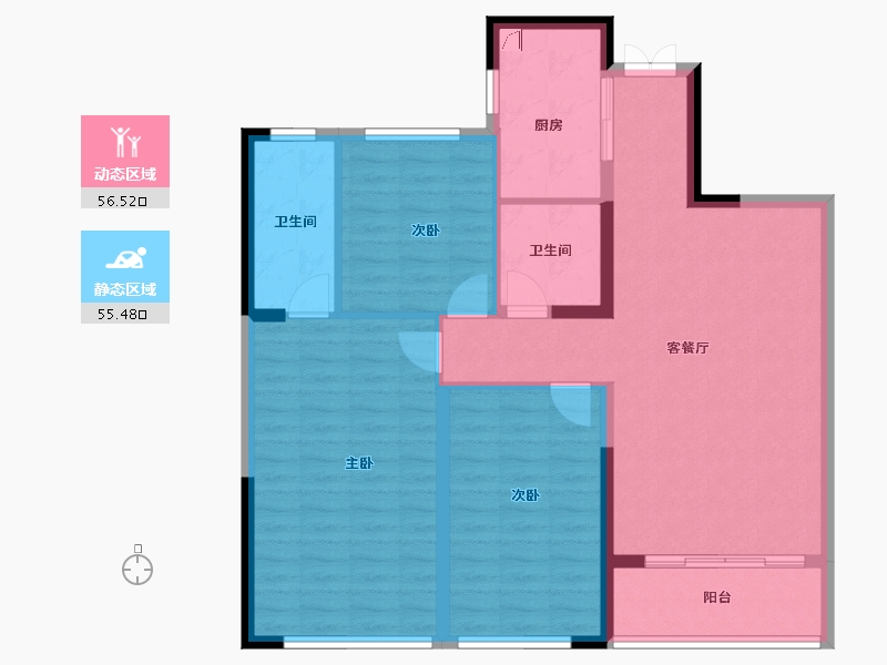 湖北省-武汉市-枫华国际-100.95-户型库-动静分区