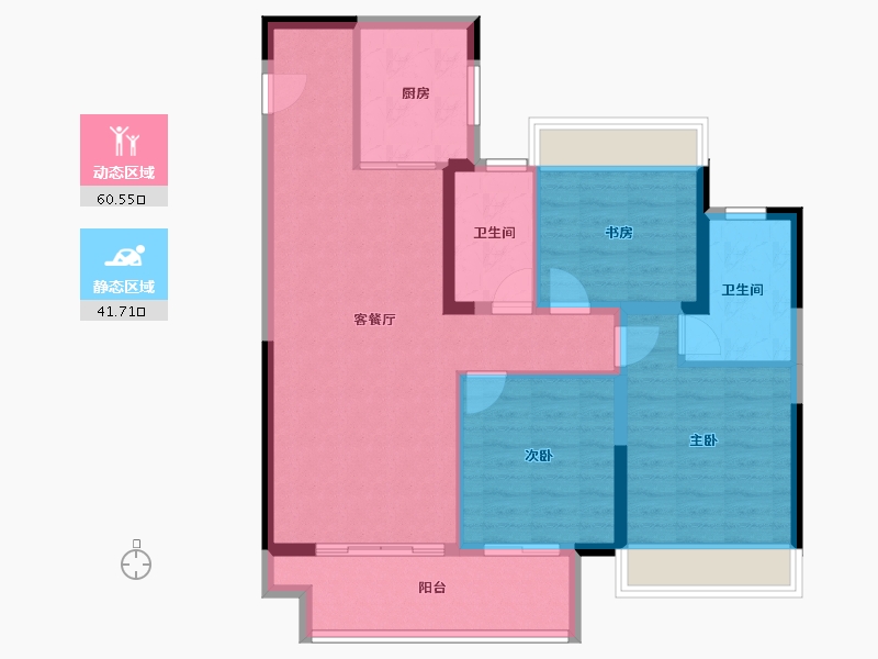 江苏省-常州市-新城熙隽-91.99-户型库-动静分区