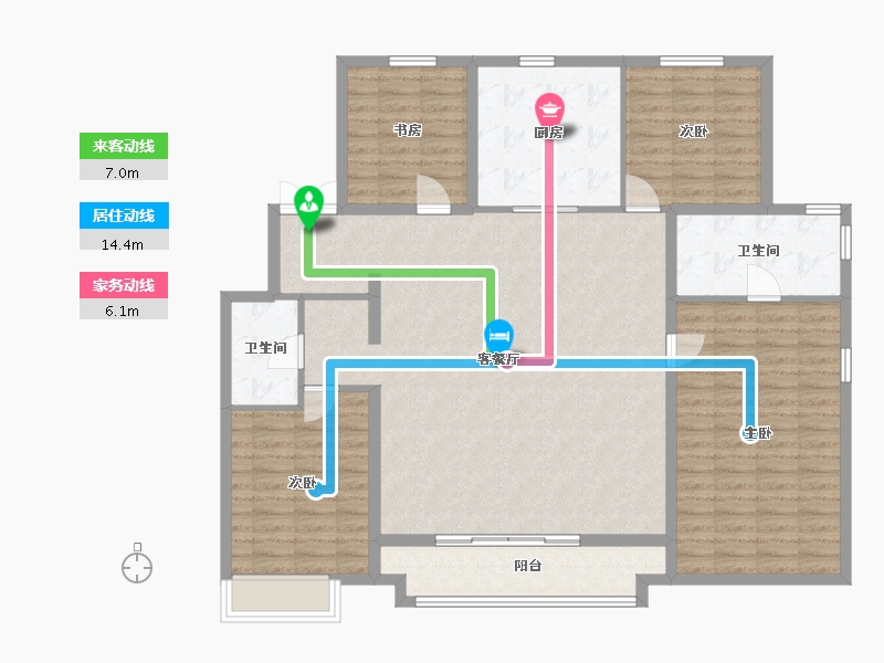 辽宁省-沈阳市-万科浑南新都心-140.84-户型库-动静线