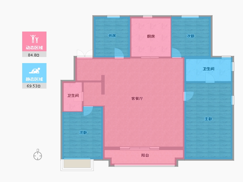 辽宁省-沈阳市-万科浑南新都心-140.84-户型库-动静分区