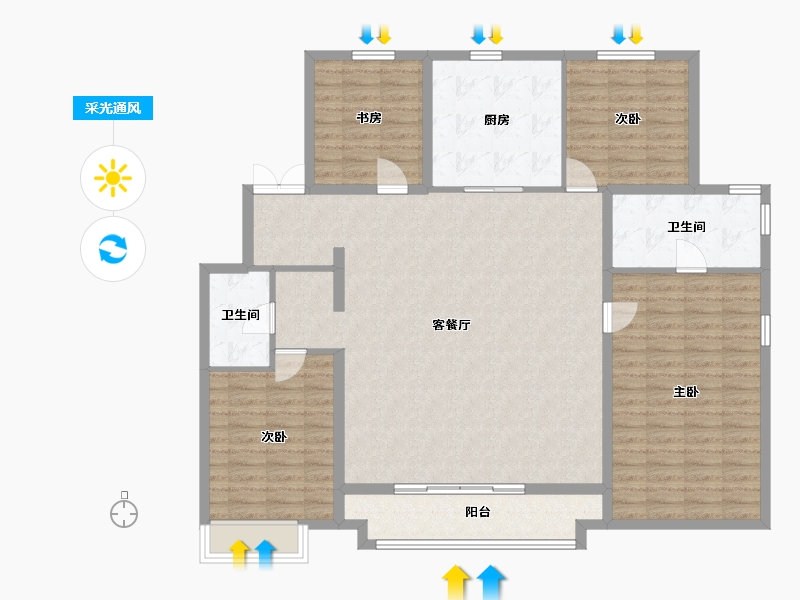 辽宁省-沈阳市-万科浑南新都心-140.84-户型库-采光通风