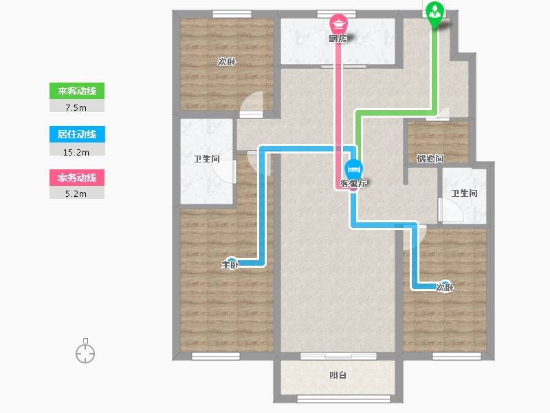 辽宁省-沈阳市-万科翡翠观澜-105.49-户型库-动静线