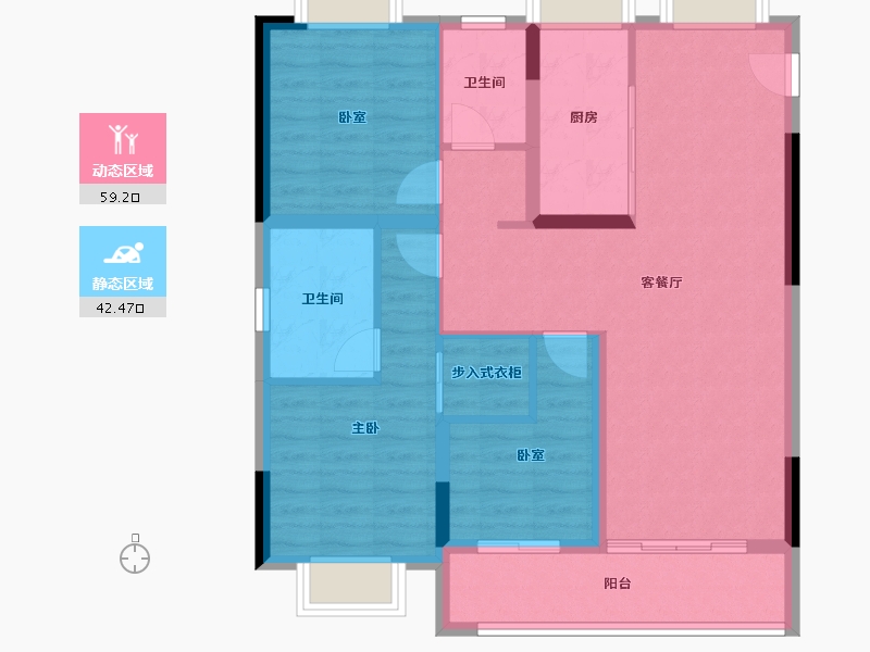 湖北省-武汉市-清能熙悦台-91.12-户型库-动静分区