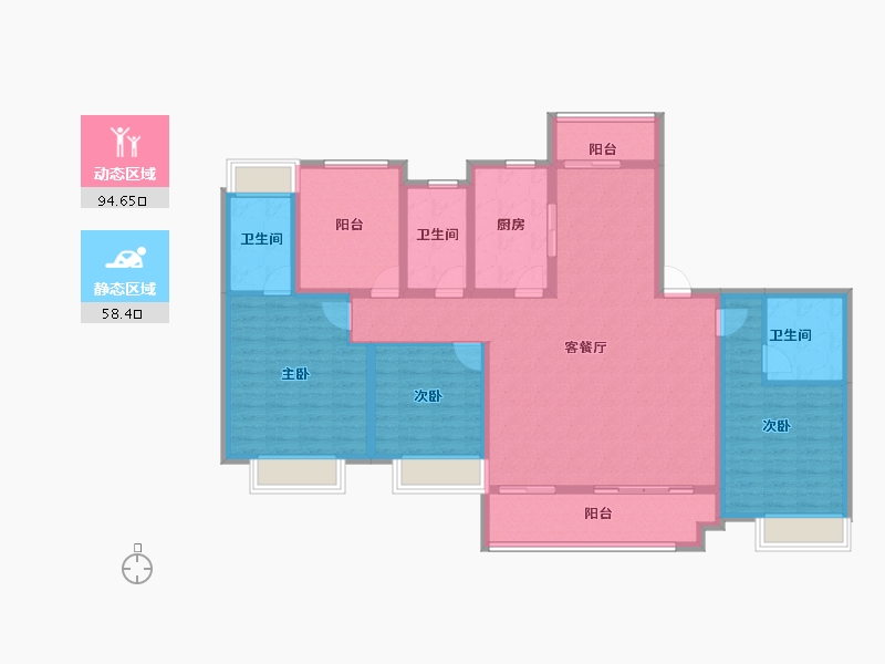 湖南省-长沙市-环球融创会展上东区-137.71-户型库-动静分区