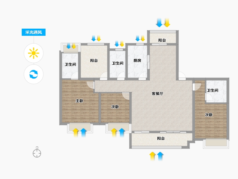 湖南省-长沙市-环球融创会展上东区-137.71-户型库-采光通风