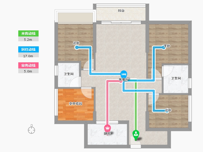 广东省-东莞市-碧桂园玫瑰臻园-82.77-户型库-动静线