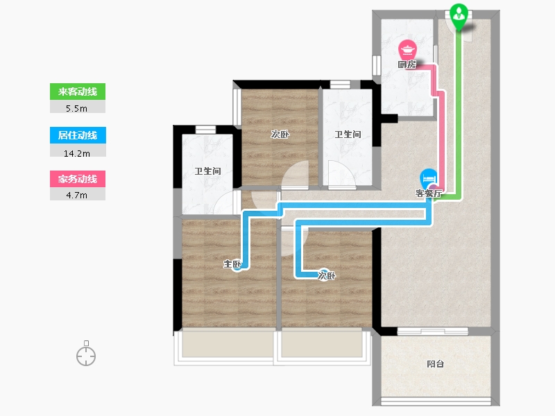 广东省-东莞市-卓越华堂卓著天城·辰光-67.54-户型库-动静线