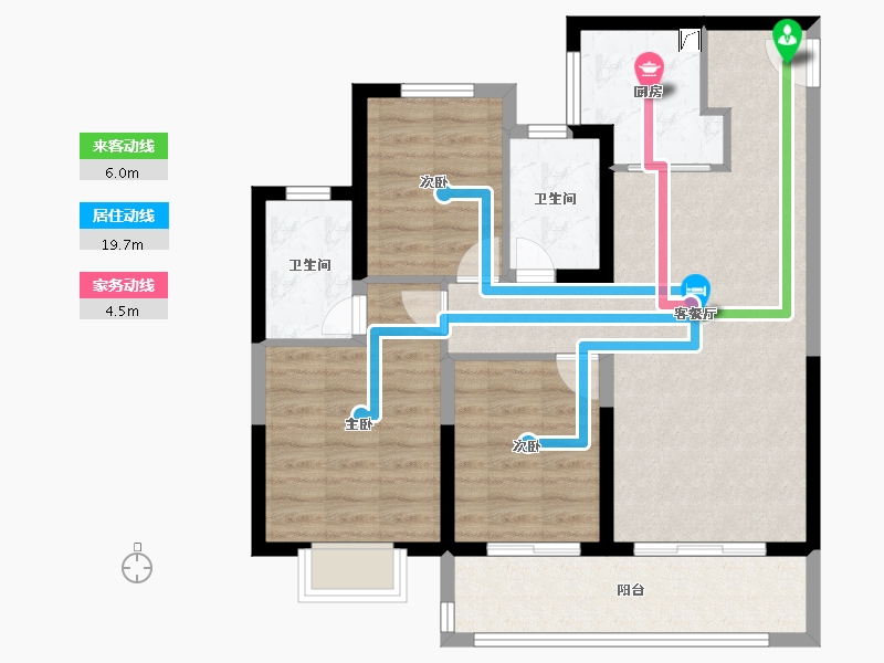 江苏省-无锡市-彰泰融创春岸雅筑-84.01-户型库-动静线