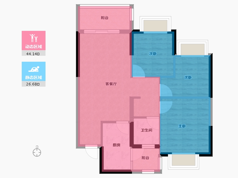 贵州省-贵阳市-贵阳恒大观山学府-63.06-户型库-动静分区