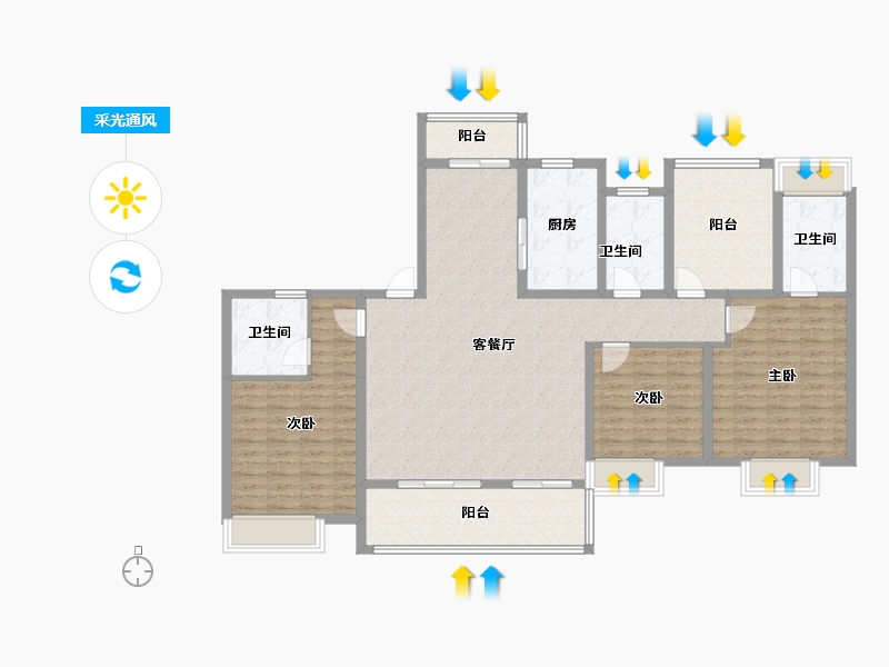 湖南省-长沙市-环球融创会展上东区-137.52-户型库-采光通风