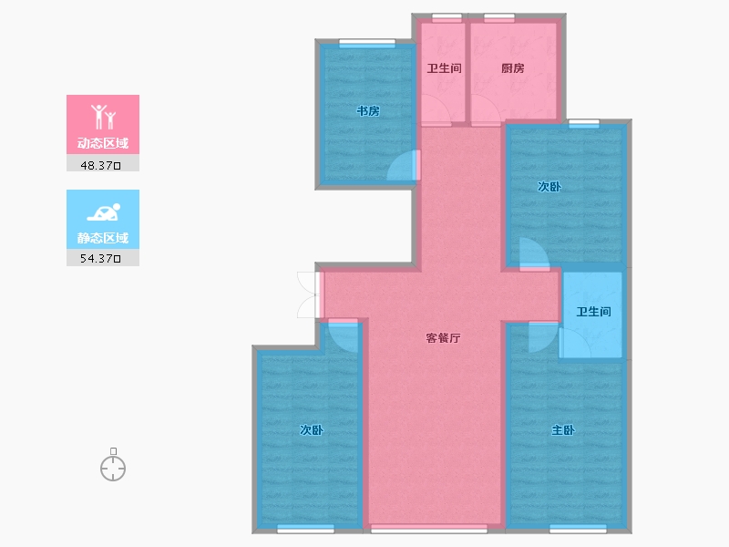 山东省-潍坊市-华安·东方名郡-91.20-户型库-动静分区