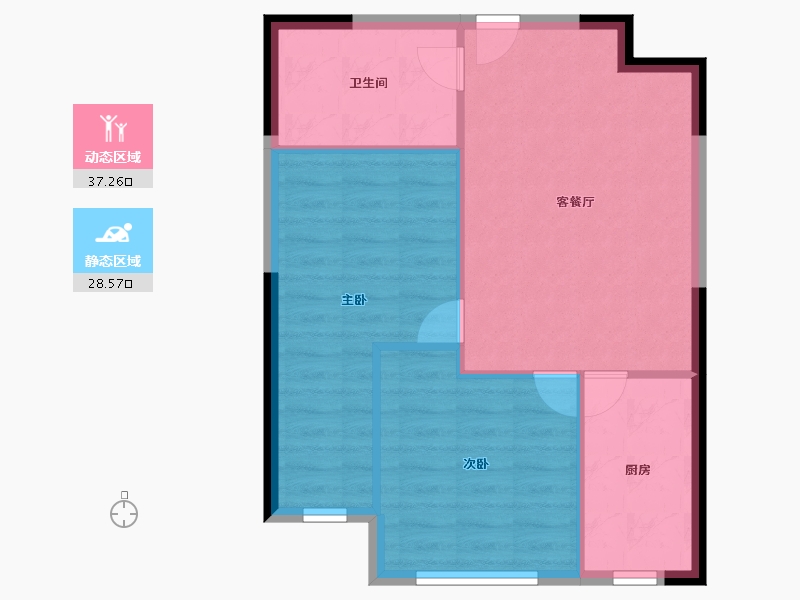 辽宁省-沈阳市-春晖尚居-60.00-户型库-动静分区