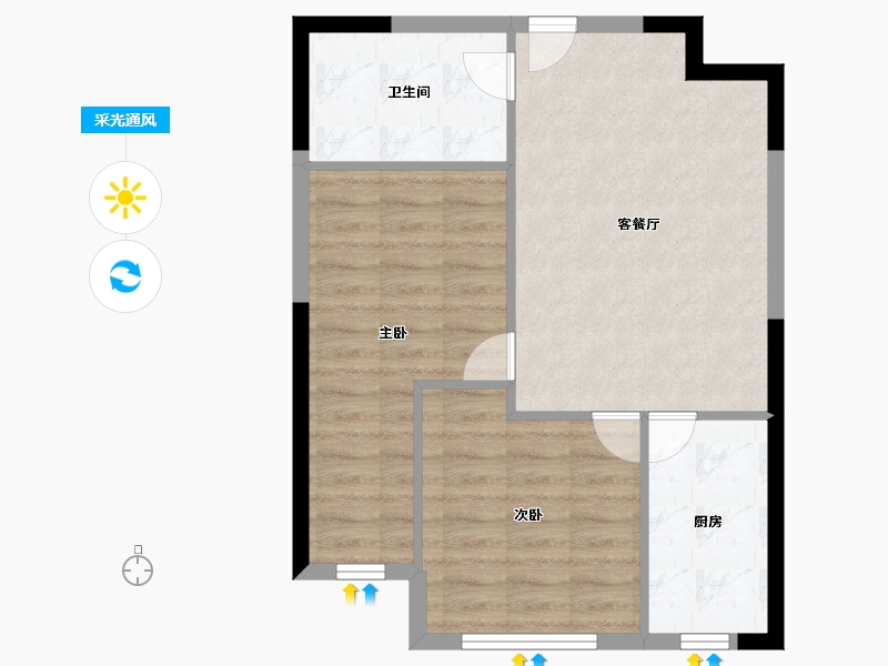 辽宁省-沈阳市-春晖尚居-60.00-户型库-采光通风