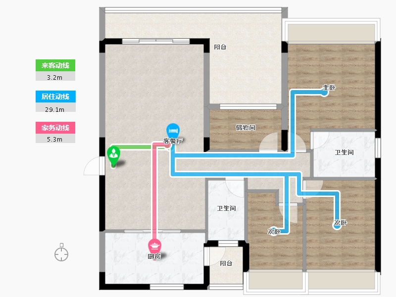 广东省-东莞市-碧桂园玫瑰臻园-115.96-户型库-动静线