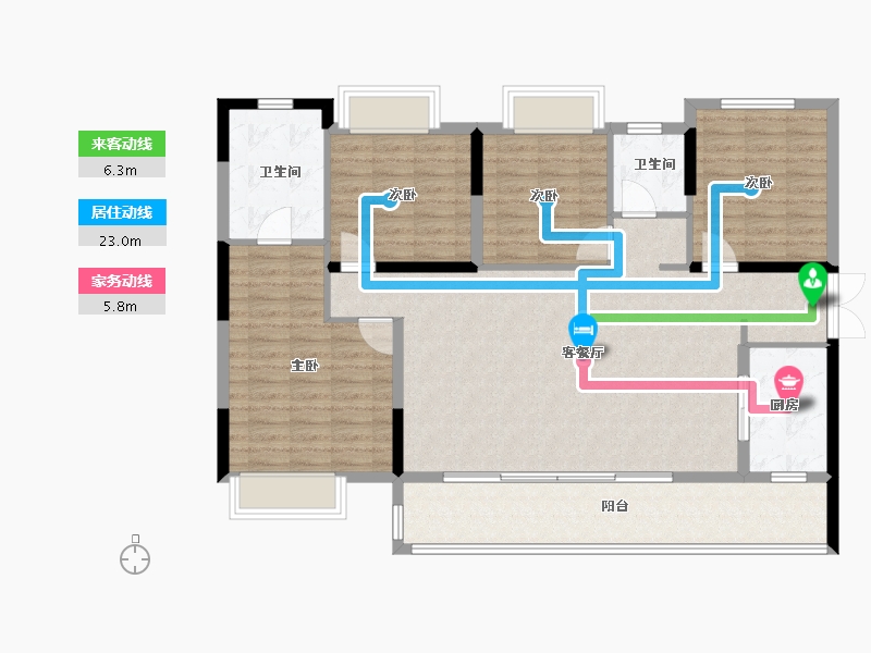 贵州省-贵阳市-中铁逸都国际-120.79-户型库-动静线