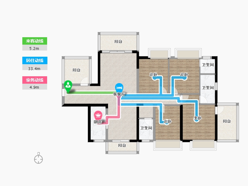 广西壮族自治区-南宁市-冠利幸福苑-120.00-户型库-动静线