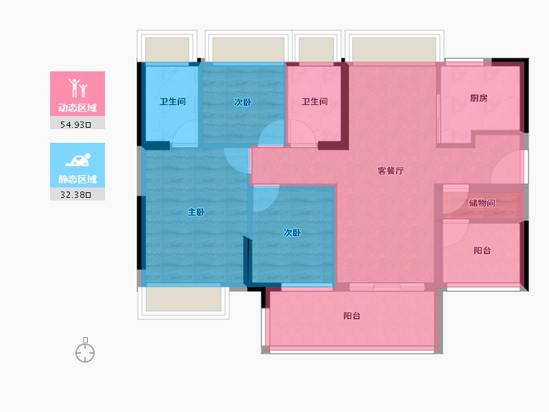 广东省-佛山市-信业尚上名庭-77.60-户型库-动静分区