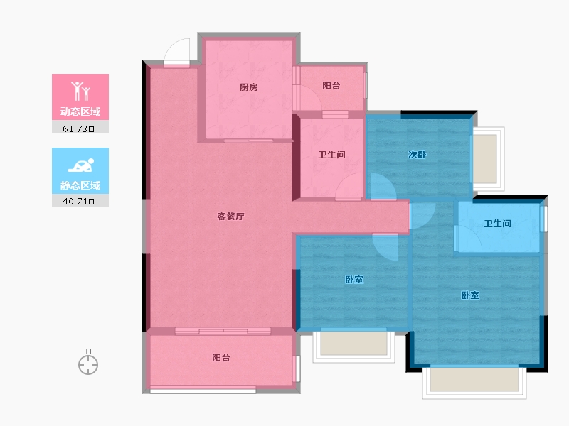 贵州省-贵阳市-贵阳恒大文化旅游城-92.29-户型库-动静分区